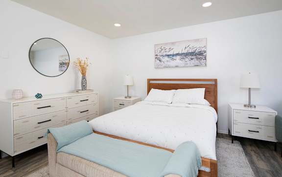 Cozy bedroom at Bella Del Mar Apartments, Del Mar, 92014