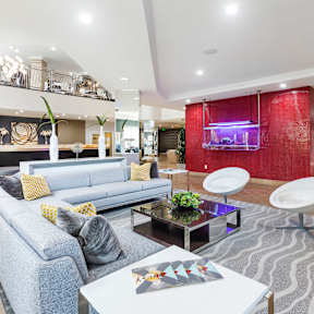 Clubhouse Lobby at La Jolla Crossroads Apartments, San Diego, CA