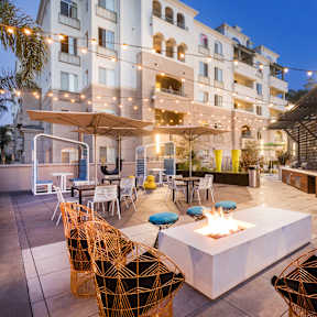 Outdoor Firepit Patio at La Jolla Crossroads Apartments, San Diego, 92122