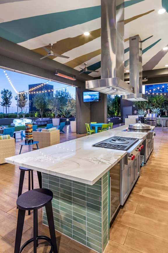 Social kitchen at Avel Apartment Homes in Orange CA