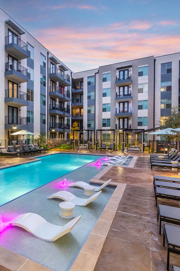Outdoor pool at Luca Apartments in Austin TX