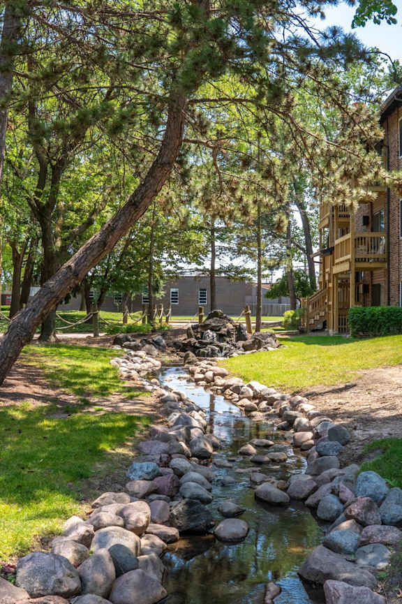 Outdoor Fireplace at TLC Grand Apartments, Deerfield, IL 60015