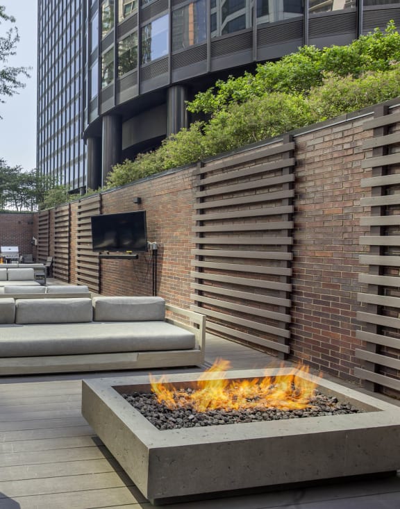Outdoor Lounge Area at North Harbor Tower in Chicago, Illinois
