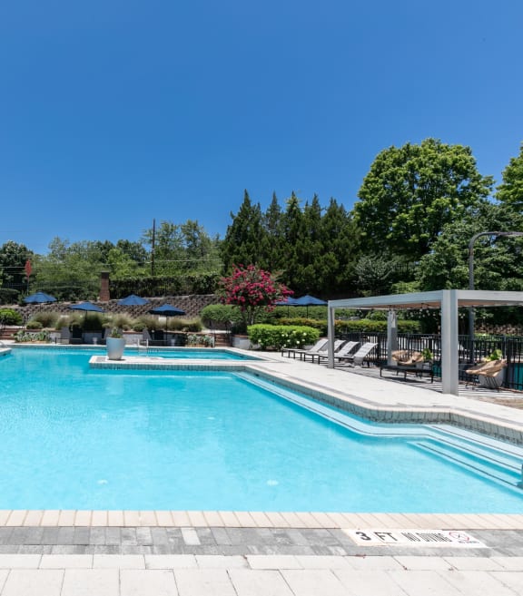 the swimming pool at the resort at governors crossing at Willowest in Collier Hills in Atlanta, GA 30318
