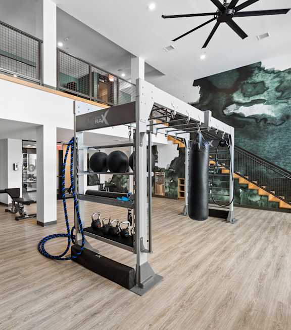 Fitness center at East Bend in Houston TX