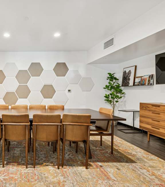 Community kitchen at Riverpark Apartments in Redmond WA