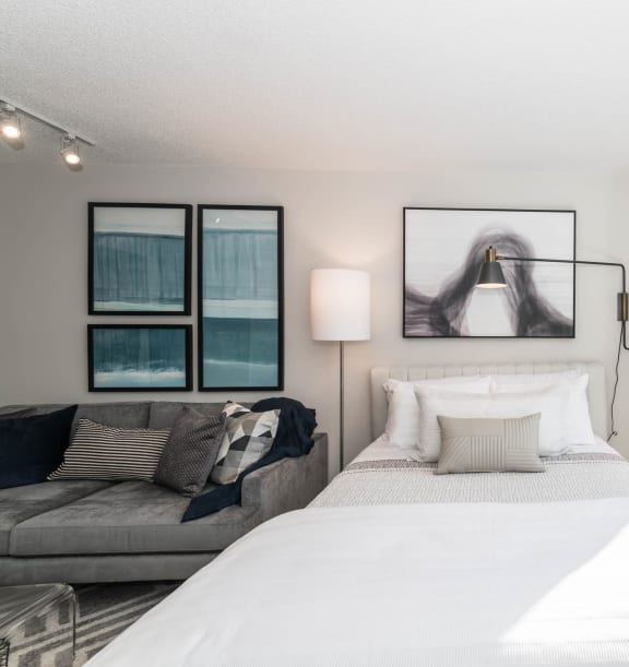 Studio Bedroom Area at North Harbor Tower in Chicago, Illinois
