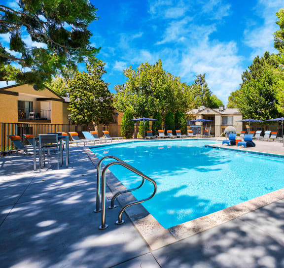 our resort style swimming pool is open to the community  at Mountain Vista, Victorville, CA
