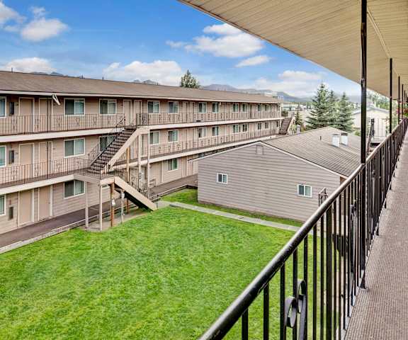 The view of College View from the balconies. 