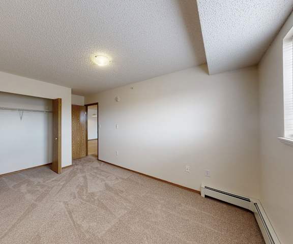 An empty bedroom with a closet at Birch Terrace Apartment Homes. 