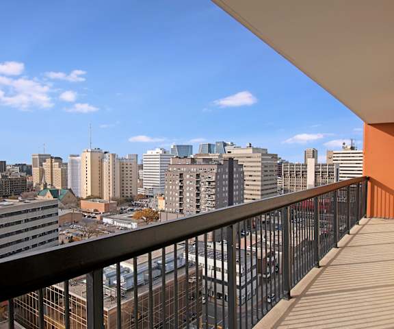 The view from a balcony at Centre Pointe Plaza. 