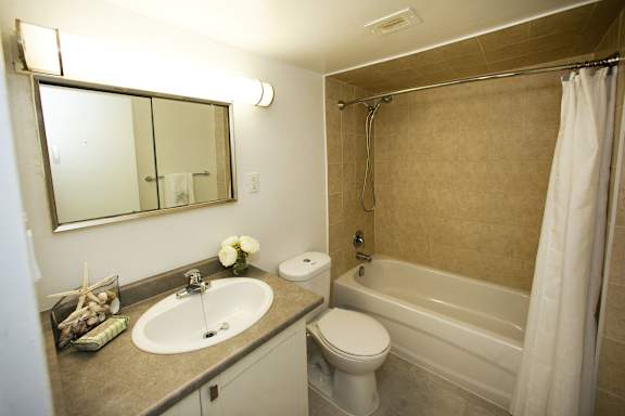 a bathroom with a sink toilet and a shower