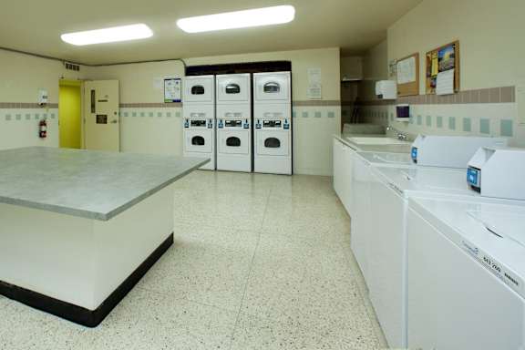 A laundry room with a washer and dryer.