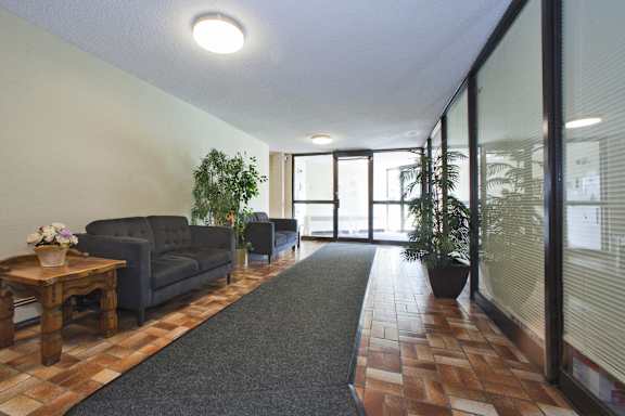 a living room with a couch and a rug in front of a window