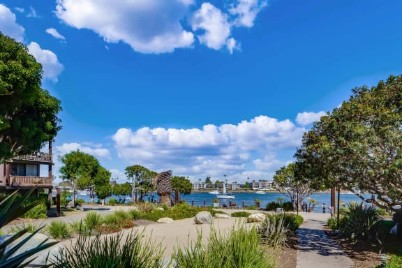 a park with a beach and a body of water  at Mariners Village, Marina del Rey, California