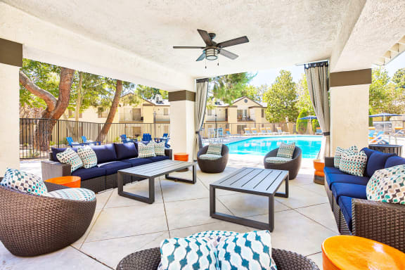 the pool area at the preserve apartments at Mountain Vista, Victorville, 92395