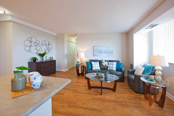 a living room with a couch and a table