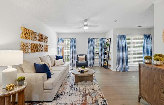 Living room at Chroma Park Apartments in Austell GA