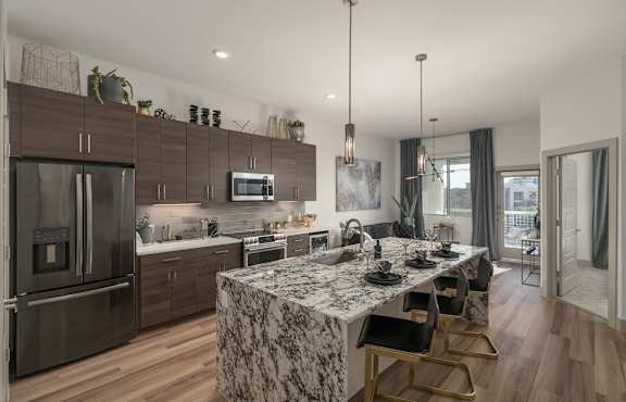 Modern kitchen at District at Scottsdale in Scottsdale AZ