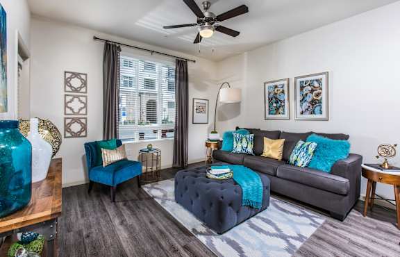 Living room at Venue Apartments in San Jose CA
