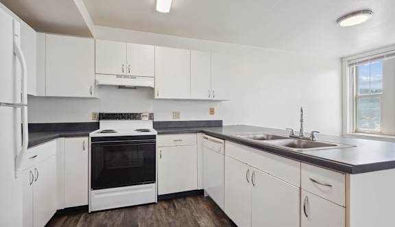 apartment kitchen with appliances 