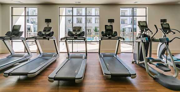 Fitness center at The Huntington in Plano TX
