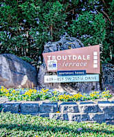 Welcoming Property Signage at Troutdale Terrace, Troutdale, OR