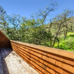 balcony with view of hillside