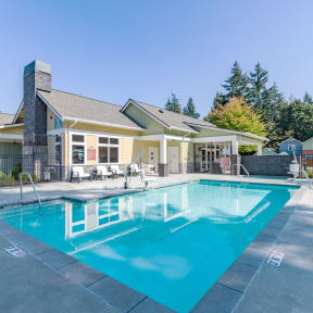 the swimming pool at our apartments at Woodcreek, Poulsbo Washington