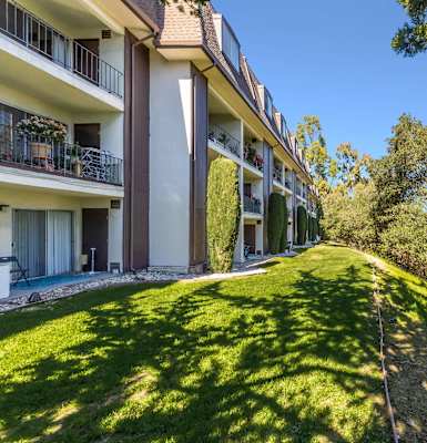 exterior of apartments and lawn