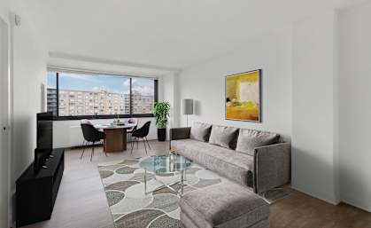 Spacious living room with Television at The Graham at Southern Towers, Alexandria, Virginia, 22311