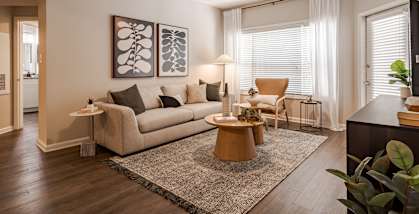 Living Room Space at Willowest in Vinings Apartments in Atlanta, GA 30339