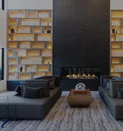 Resident clubhouse with fireplace lounge - Stonehill at West Orange