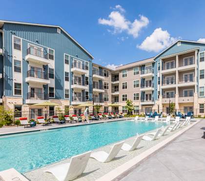 Large pool at 1900 Parmer Apartments in Austin TX