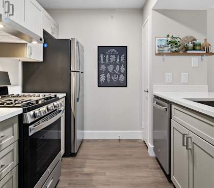 Kitchen at Deerwood Apartments in Corona CA