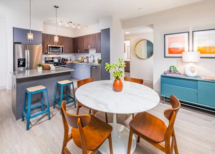 Dining area at Embark Apartments in Fremont CA