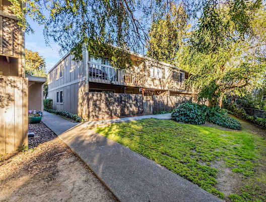 exterior of apartments with landscaping