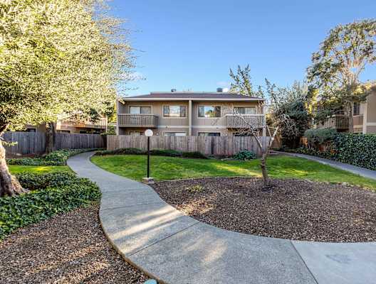 exterior of apartments with landscaping