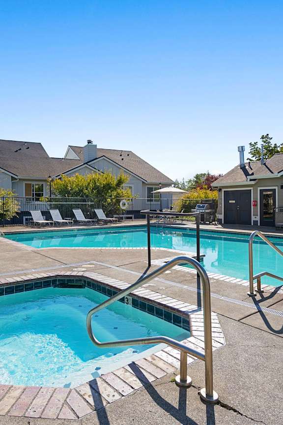 the swimming pool at our apartments