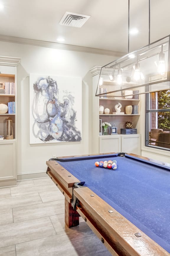 Billiard Table and Game Room at Cambridge Station Apartment Homes, Oxford, MS, 38655