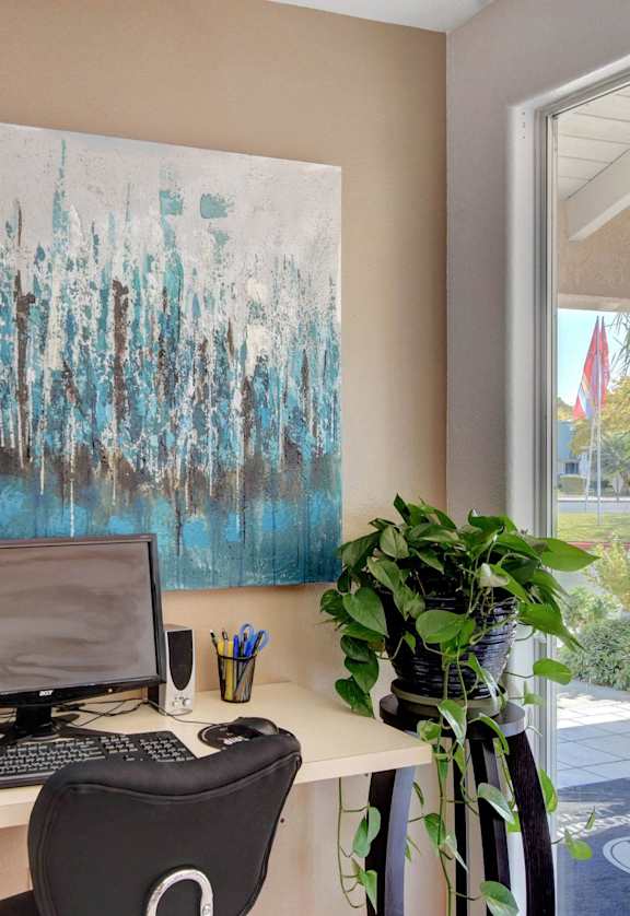 business center in the clubhouse at Versailles