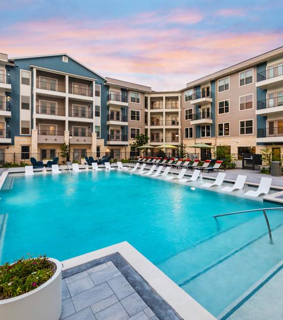 Large pool at 1900 Parmer Apartments in Austin TX