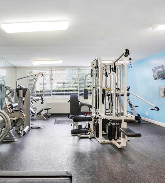 Bright Fitness center with modern equipments at Monticello at Southern Towers, Alexandria, 22311