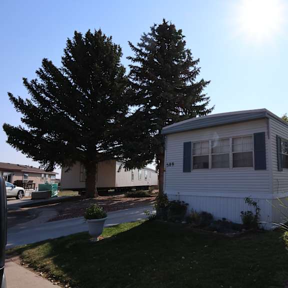a mobile home on the side of the street at Kimberly Village, Cheyenne, Wyoming