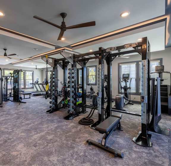 Fitness Studio at Evolve at Parkway Apartment Homes, North Carolina