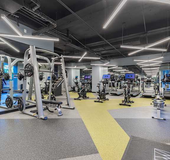 Fitness center and equipment at The Citizen at Shirlington Village in Arlington, Virginia