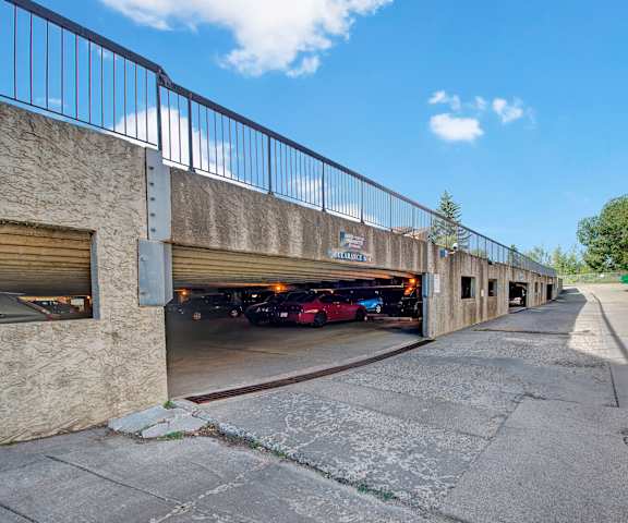 The covered parking lot at Gateway Square. 