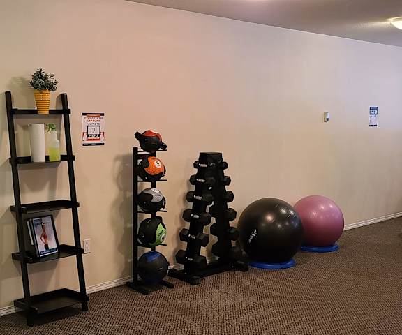 A spacious gym with cardio machines, windows, TVs, and weights at Ventana Apartment Homes. 
