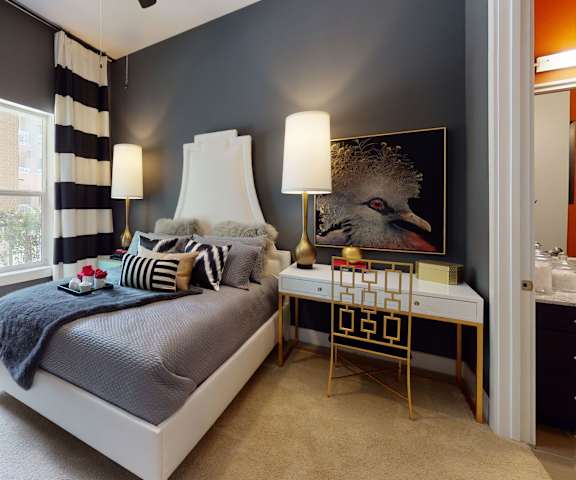 Fully furnished bedroom at Arpeggio. 
