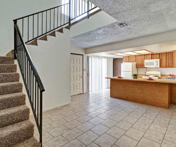 The living room and dining room at Avanti Townhomes. 